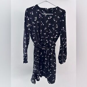 Dynamite Black Floral Long Sleeve Dress